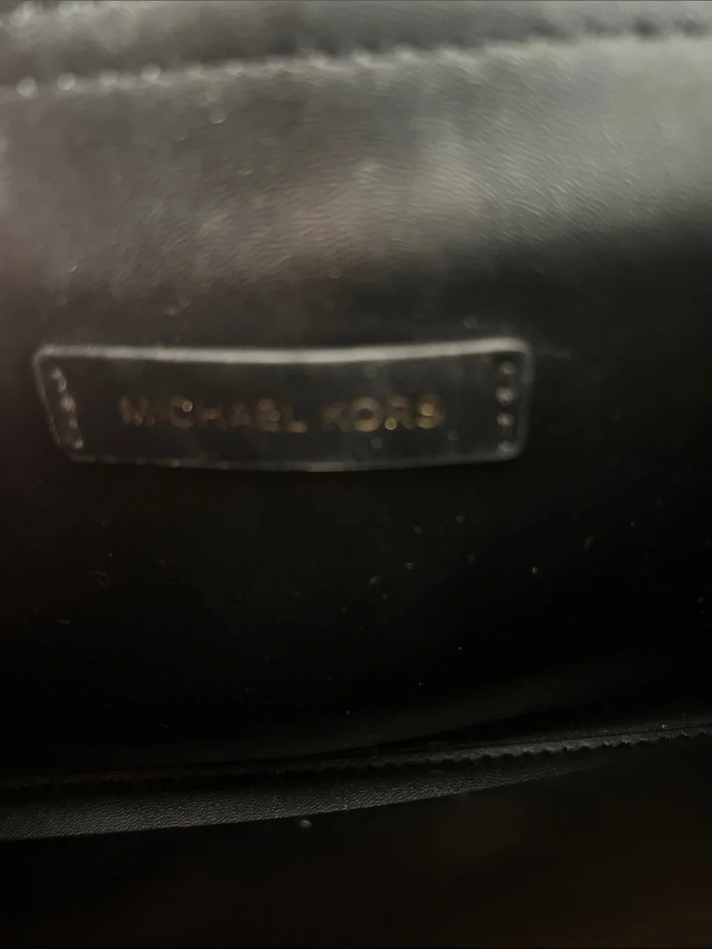 Michael Kors Lita Brown and Black Logo Crossbody with handle Gold Chain
